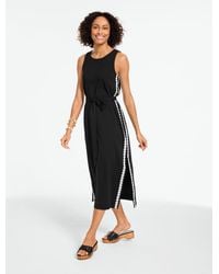 Talbots - Embroidered Jersey Knit Midi Dress - Lyst