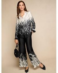 Talbots - Satin Wide Leg High Waist Pants - Lyst