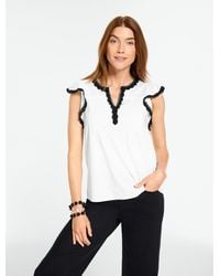 Talbots - Contrast Trim Voile Shell Sweater - Lyst