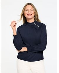 Talbots - Mockneck Knit Blouse - Lyst
