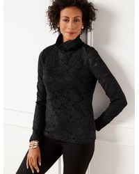 Talbots - Lace Turtleneck Pullover Sweater - Lyst