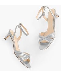 Talbots - Tallia Pleated Metallic Nappa Ankle Strap Heel Sandals - Lyst