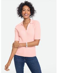 Talbots - Ribbed Elbow Sleeve Polo - Lyst