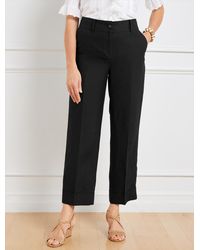 Talbots - Slim Wide Ankle Cuff Linen Pants - Lyst