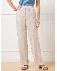 Talbots - Wide Leg Washed Linen Pants - Lyst