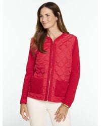 Talbots - Quilted Sweater Jacket - Lyst