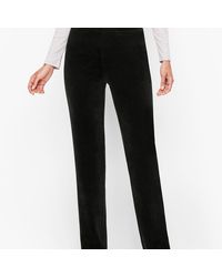 Talbots Luxe Velour Straight Leg Trousers - Black