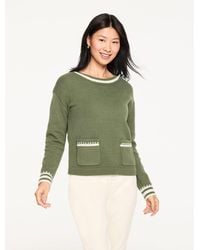 Talbots - Crochet Crewneck Sweater - Lyst