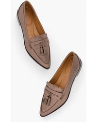 Talbots - Reece Metallic Pointed Toe Leather Loafers - Lyst