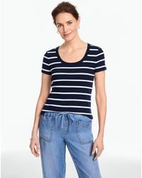 Talbots - Ribbed Scoop Neck T-shirt - Lyst