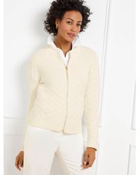 Talbots - Texture Stitch Bomber Cardigan Sweater - Lyst