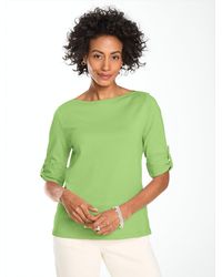 Talbots - Roll Cuff Bateau Neck Top - Lyst