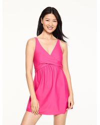 Aqua Club - Faux Wrap Swim Dress - Lyst