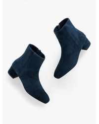 Talbots - Perla Suede Block Heel Ankle Boots - Lyst