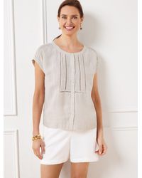 Talbots - Pintuck Linen Top - Lyst