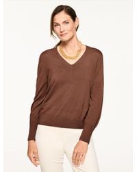 Talbots - Merino Wool V-neck Pullover Sweater - Lyst