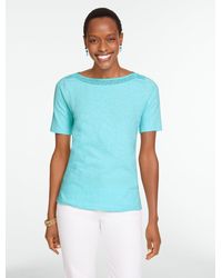 Talbots - Crochet Trim Bateau Neck T-shirt - Lyst
