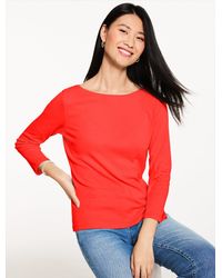 Talbots - Solid Bateau Neck T-shirt Pima Cotton - Lyst