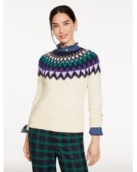 Talbots - Textured Fair Isle Yoke Sweater - Lyst