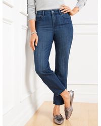 Talbots - Velvet Stripe Straight Ankle Jeans - Lyst