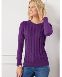 Talbots - Soft Cable Knit Crewneck Sweater - Lyst