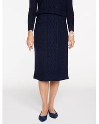 Talbots - Metallic Mixed Cable Midi Skirt - Lyst