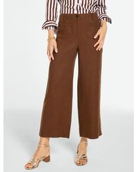 Talbots - Washed Linen Wide Crop Patch Pocket Pants - Lyst