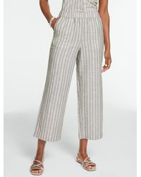 Talbots - Washed Linen Wide Crop Pull-on Pants - Lyst