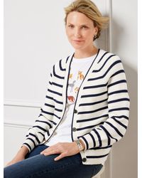 Talbots - Stripe Raglan Sleeve Cardigan Sweater - Lyst