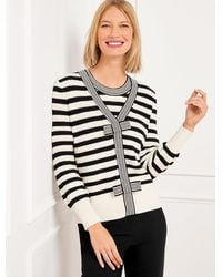 Talbots - Bow Front Texture Stitch Cardigan Sweater - Lyst