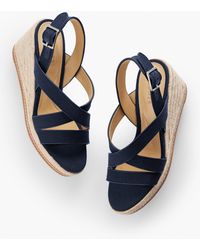 Talbots - Saylor Strappy Canvas Espadrille Wedges - Lyst