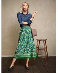 Talbots - Poplin Fit & Flare Midi Skirt - Lyst