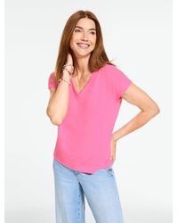 Talbots - Linen Blend Dolman Sleeve V-neck T-shirt - Lyst
