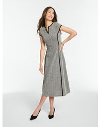 Talbots - Herringbone Fit & Flare Midi Dress - Lyst