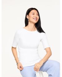 Talbots - Ribbed Bateau Neck T-shirt - Lyst
