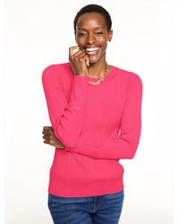 Talbots - Ribbed Pointelle Crewneck Sweater - Lyst