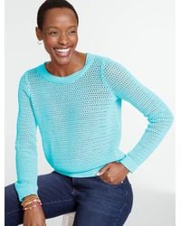 Talbots - Open Stitch Crewneck Sweater - Lyst