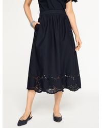 Talbots - Embroidered Poplin Fit & Flare Skirt - Lyst