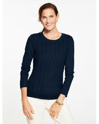 Talbots - Cable Knit Crewneck Sweater - Lyst