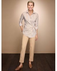 Talbots - Tie Front Poplin Shirt - Lyst