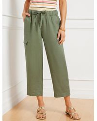 Talbots - Washed Linen Easy Crop Straight Leg Pants - Lyst