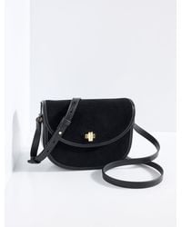 Talbots - Sierra Suede Polished Saddle Bag - Lyst