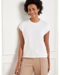 Talbots - Button Shoulder Cap Sleeve T-shirt - Lyst