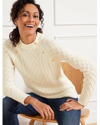 Talbots - Mockneck Cable Knit Sweater - Lyst