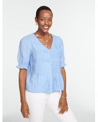 Talbots - Pleated Linen Top - Lyst