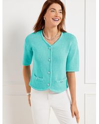 Talbots - Elbow Sleeve Sweater Jacket - Lyst