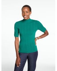 Talbots - Ribbed Elbow Sleeve Mockneck Pullover Sweater - Lyst
