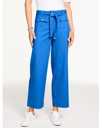 Talbots - Wide Ankle Belted Twill Pants - Lyst