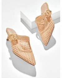 Talbots - Sylvie Woven Raffia Kitten Heel Mules - Lyst