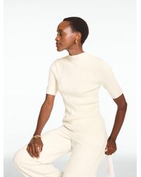 Talbots - Ribbed Elbow Sleeve Mockneck Pullover Sweater - Lyst